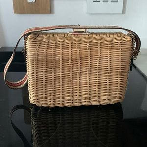 Vintage Handbag Mid Century Wicker Bag